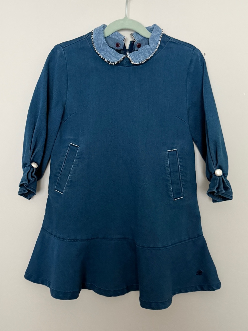 BEEN Classic Navy Peter Pan Collared Girls' Dress Size 7